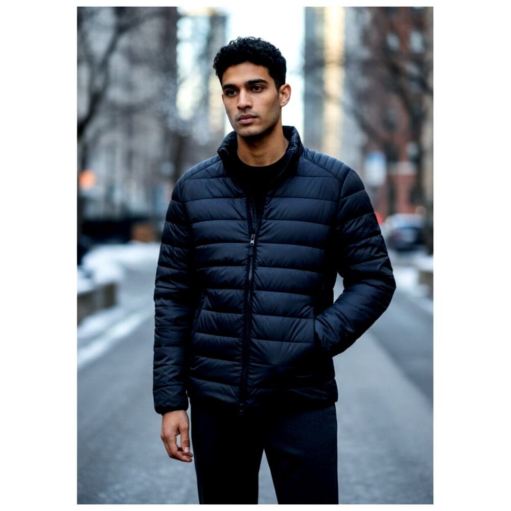 Michael Kors Dark Blue Down Puffer Jacket Men's Large - EUC